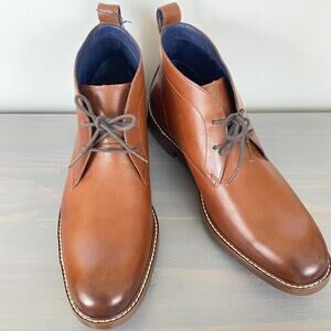 Cole Haan Grand OS Waterproof Chukka Boots Men 9.5M Brown Leather Lace-Up NEW